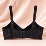 Black Lace Style Ladies Bra with Smooth Fabric Look - Image 2