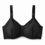 Black Lace Style Ladies Bra with Smooth Fabric Look - Image 3