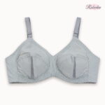 Gray Lace-Style Ladies Bra with Net Detail - Image 2