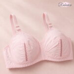 Light Pink Lace Style Ladies Bra with Net Detail - Image 3