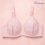 Light Pink Lace Style Ladies Bra with Net Detail - Image 4