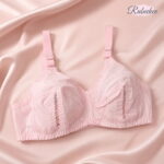 Light Pink Lace Style Ladies Bra with Net Detail