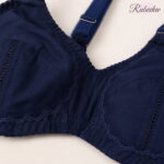 Navy Blue Lace Style Ladies Bra with Net Detail - Image 3